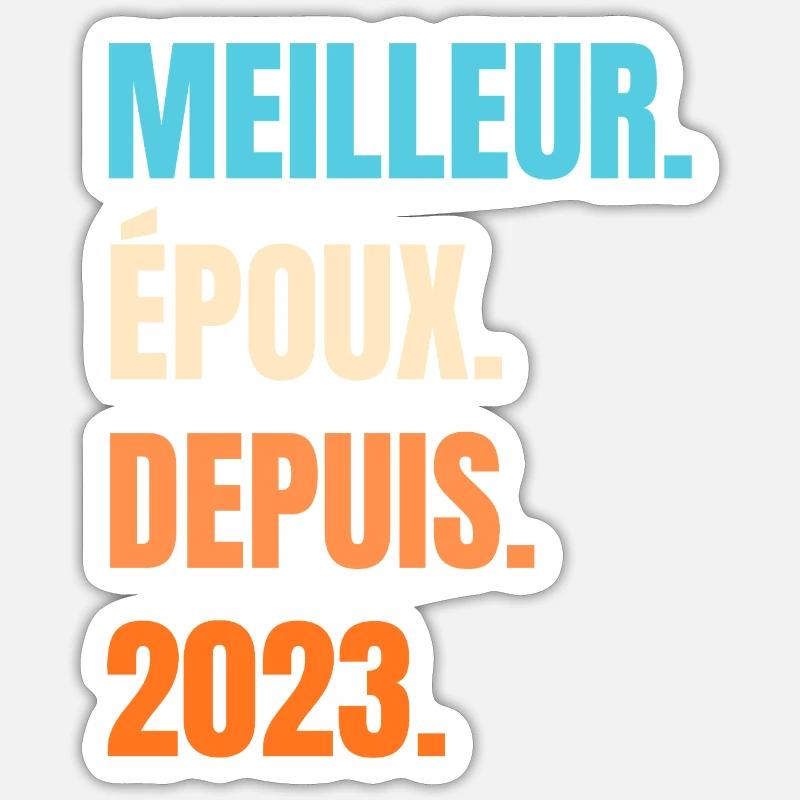 Bester Ehemann seit 2023 Ehemanngeschenk - Sticker Größe S (10 x 10 cm) - Mattweiß