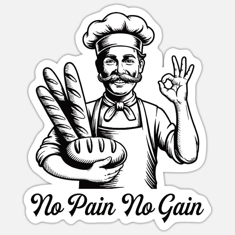 Bread Bakery Humor Baker - Sticker size S (10 x 10 cm) - white matte