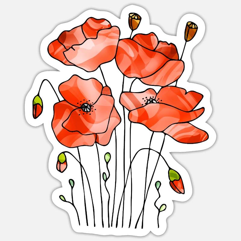 Fleur - Sticker taille S (10 x 10 cm) - blanc mat