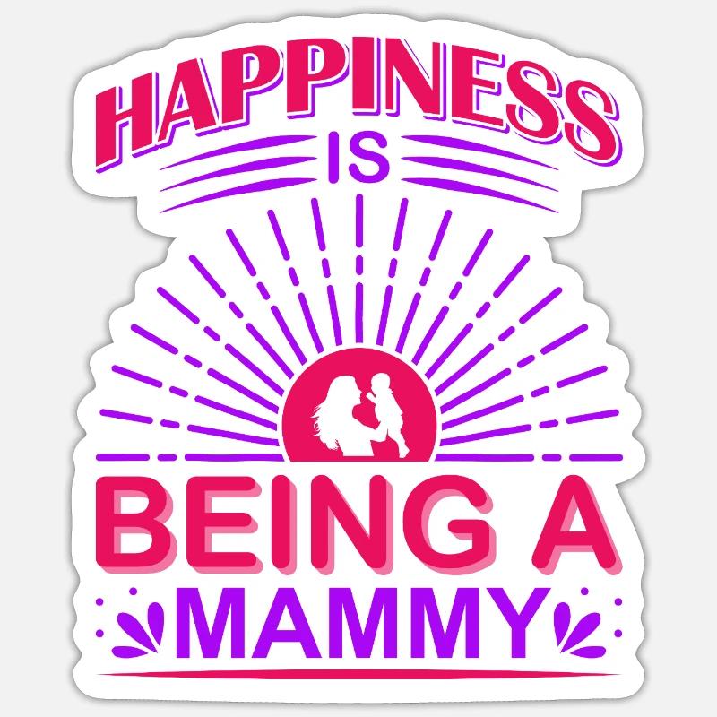 Glück ist, ein Mammy-Muttertagsshirt zu sein Sticker Größe S (10 x 10 cm)