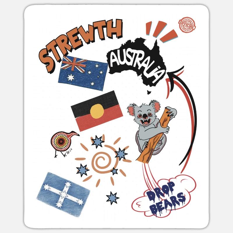 Australische Collage Strewth & Drop bears Sticker Größe S (10 x 10 cm)