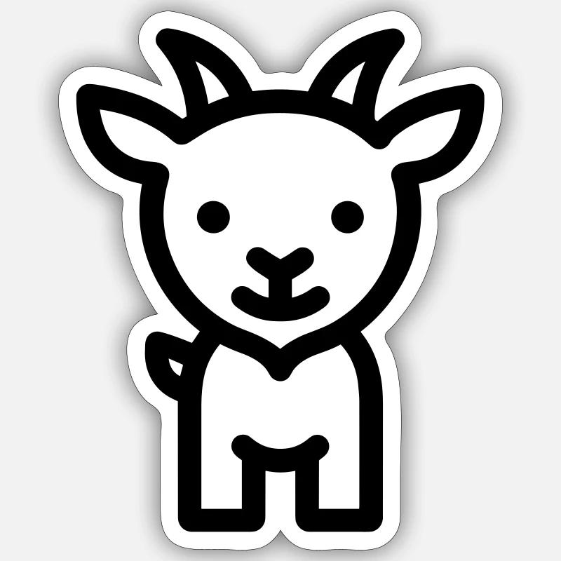 chèvre - Sticker taille S (10 x 10 cm) - blanc mat