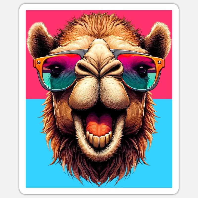 camel - Sticker size S (10 x 10 cm) - white matte