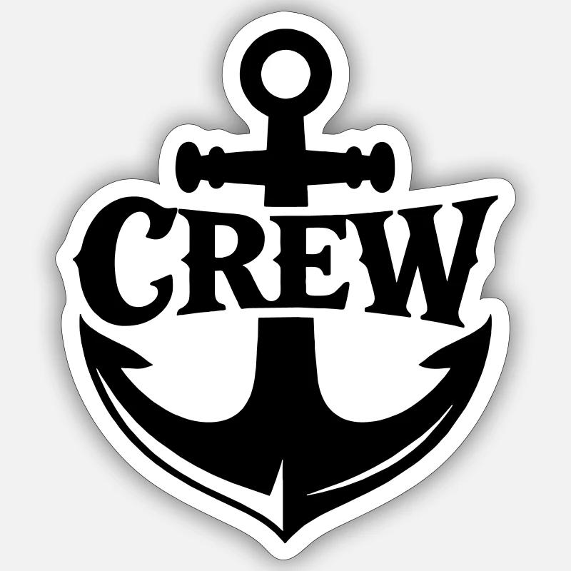 Anker Crew - Sticker Größe S (10 x 10 cm) - Mattweiß