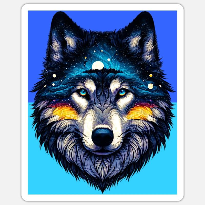 Wolf - Sticker size S (10 x 10 cm) - white matte