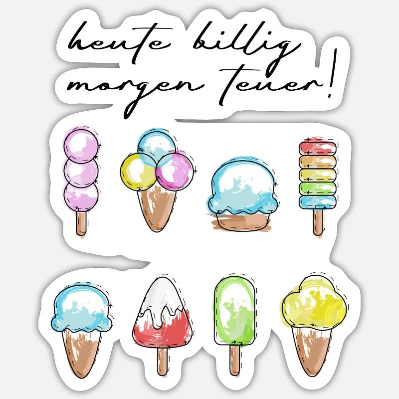 Farbige Eiskunst Eiscreme Motive Sticker Größe S (10 x 10 cm)