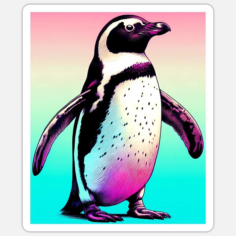 pingouin - Sticker taille S (10 x 10 cm) - blanc mat
