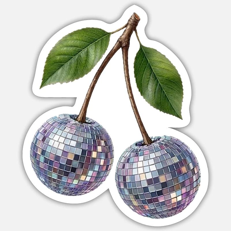 Disco Cherry - Sticker size S (10 x 10 cm) - white matte