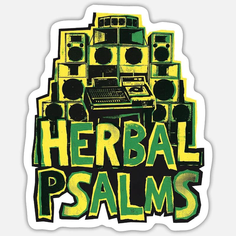 Dub Reggae Herbal Psalms - Sticker size S (10 x 10 cm) - white matte