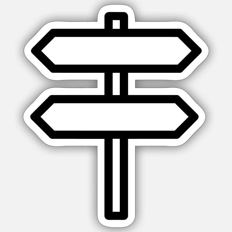panneau directionnel - Sticker taille S (10 x 10 cm) - blanc mat