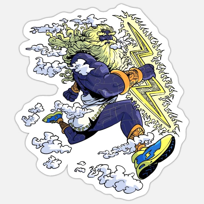 Zeus runner - Sticker taille S (10 x 10 cm) - blanc mat