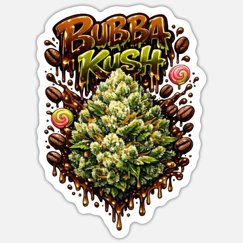 Graffiti Bubba Kush Imprimé Sticker taille S (10 x 10 cm)
