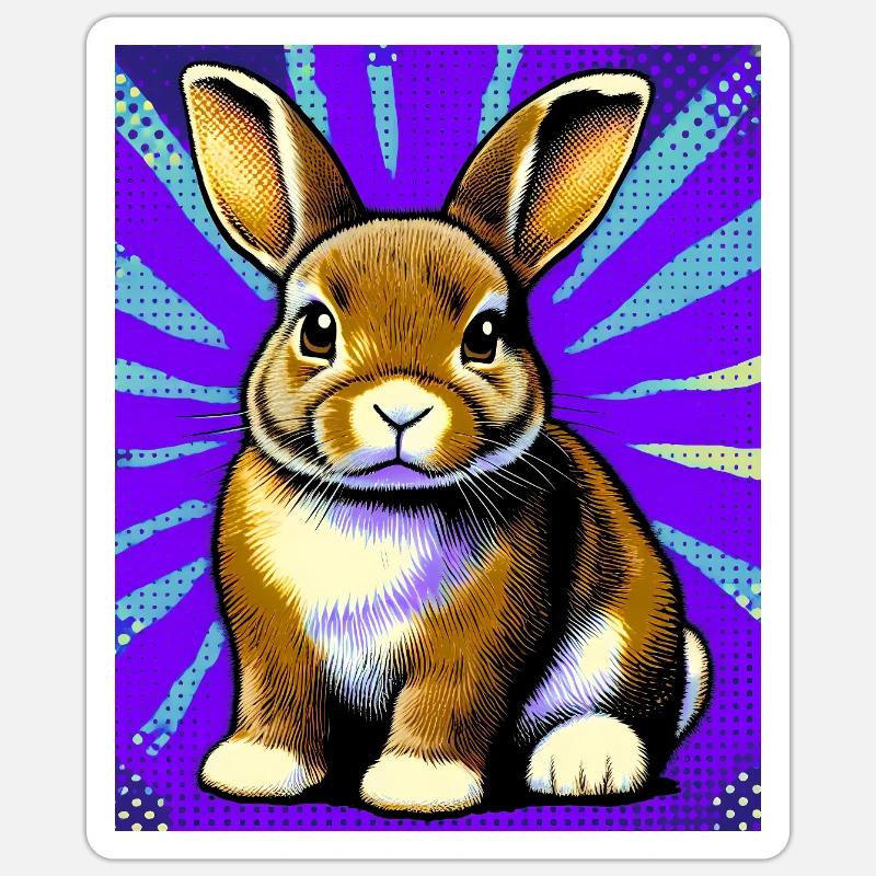 lapin - Sticker taille S (10 x 10 cm) - blanc mat