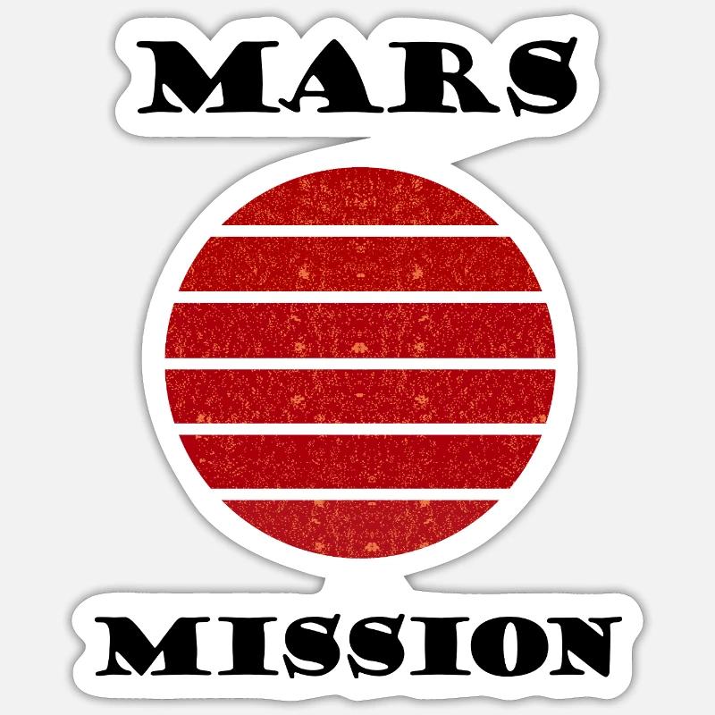 Red Striped Solar Circle Mars - Sticker size S (10 x 10 cm) - white matte