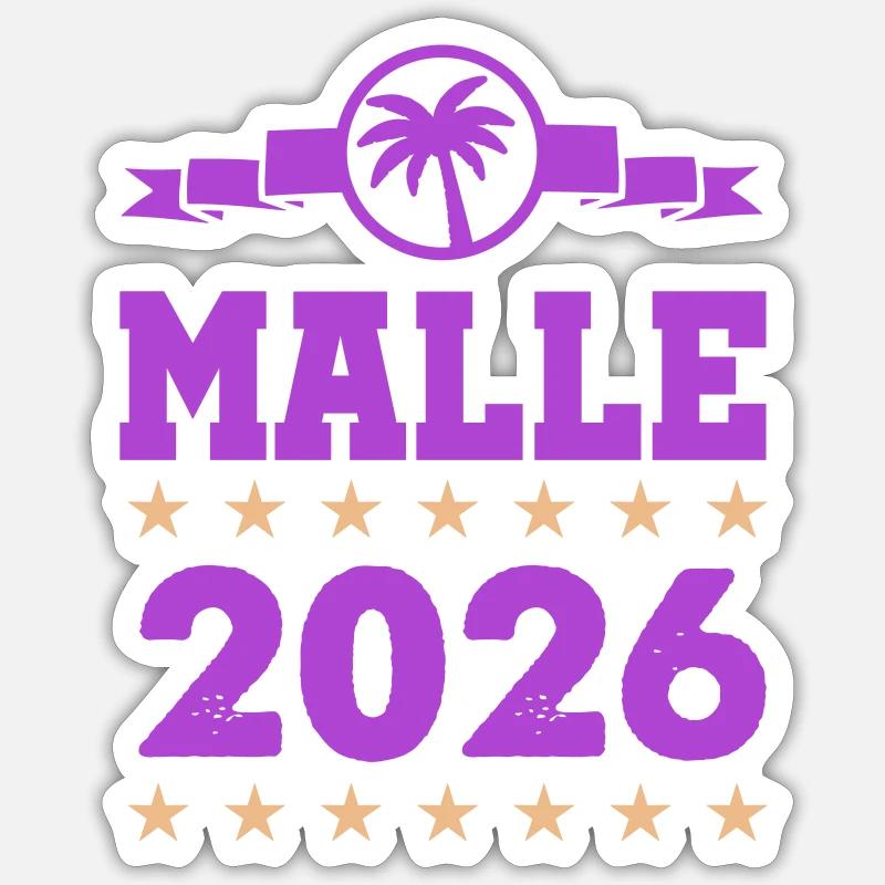 Malle 2026 Logo - Sticker taille S (10 x 10 cm) - blanc mat