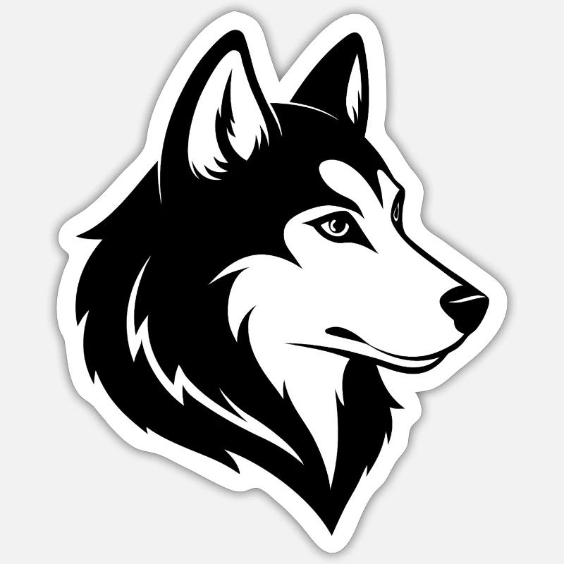 Husky - Sticker size S (10 x 10 cm) - white matte
