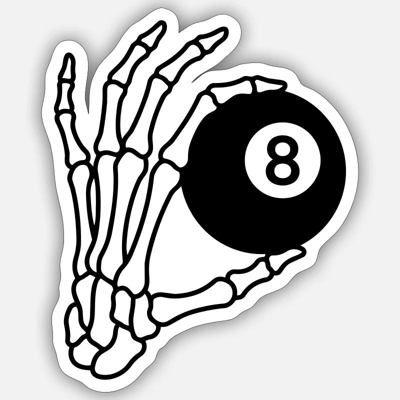 Billard - Sticker Größe S (10 x 10 cm) - Mattweiß