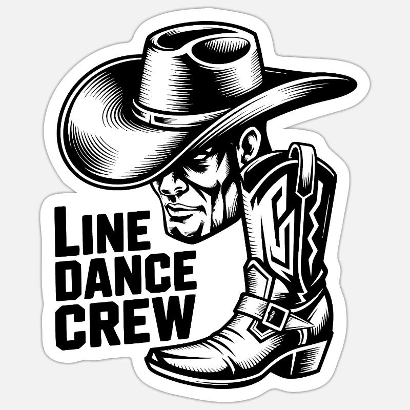 Line Dance Crew - Sticker size S (10 x 10 cm) - white matte