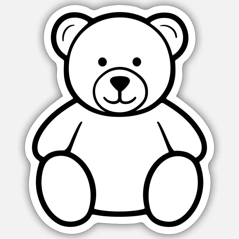 Bär - Sticker Größe S (10 x 10 cm) - Mattweiß