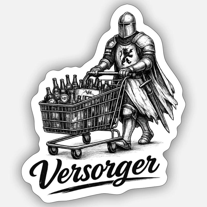 Ritter Biermann - Sticker Größe S (10 x 10 cm) - Mattweiß
