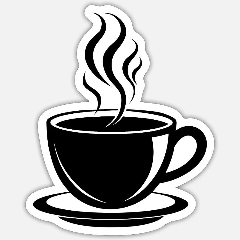 Coffee cup - Sticker size S (10 x 10 cm) - white matte