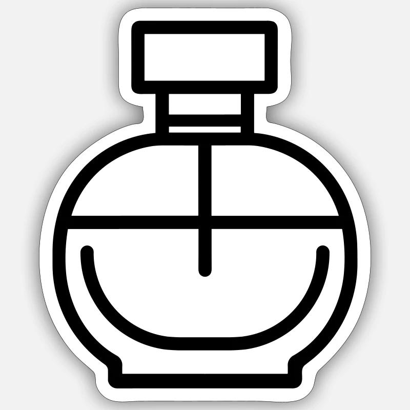 Parfümflasche - Sticker Größe S (10 x 10 cm) - Mattweiß