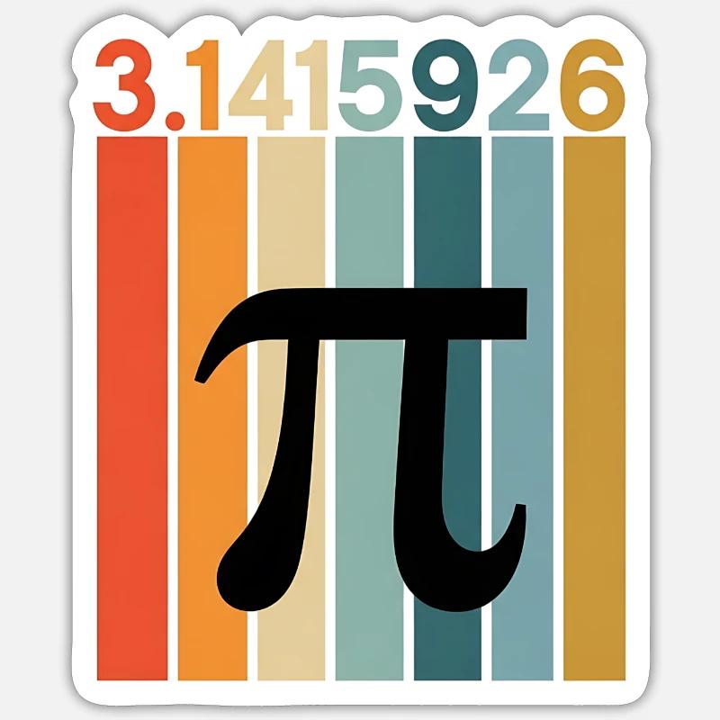 Pi Day Math Numbers - Sticker size S (10 x 10 cm) - white matte