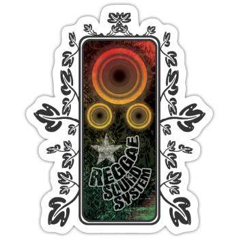 Reggae Sound System Glow - Sticker size S (10 x 10 cm) - white matte - Front