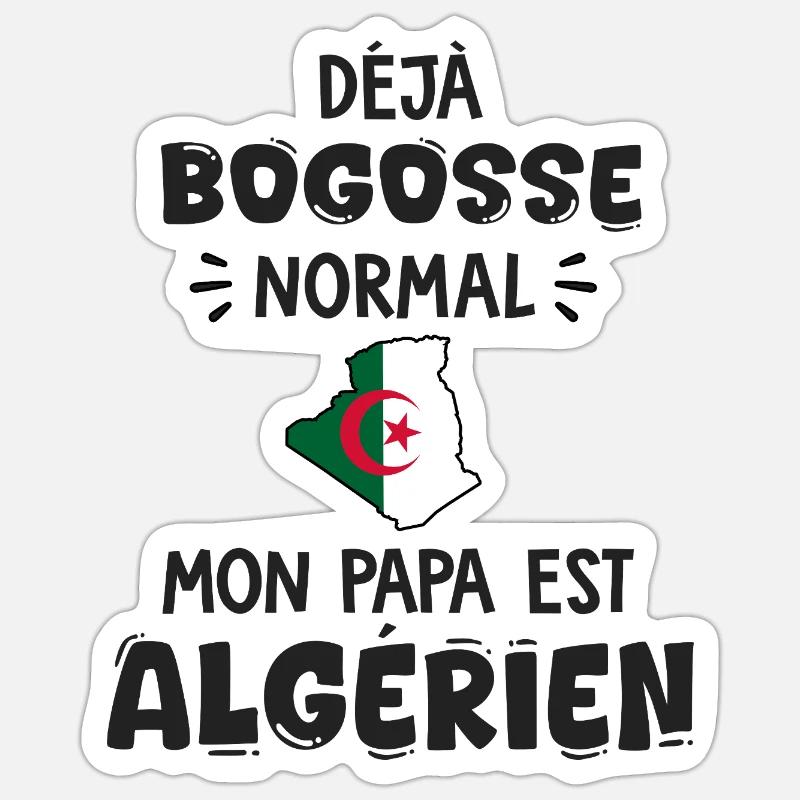 bébé bogosse normal papa algrien naissance - Sticker taille S (10 x 10 cm) - blanc mat