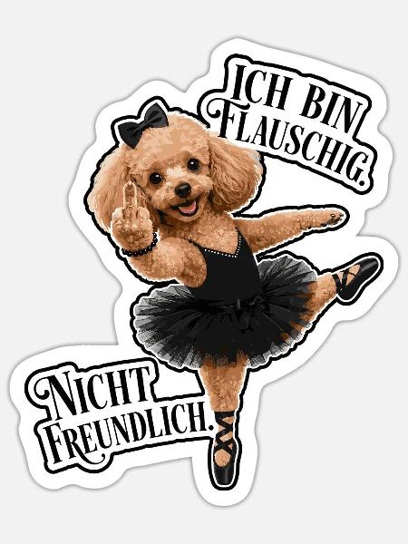 Flauschig, elegant und nicht freundlich - Sticker Größe S (10 x 10 cm) - Mattweiß
