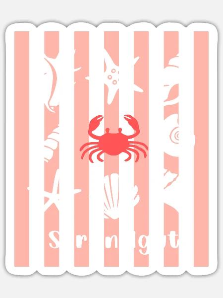Strandgut Muscheln Seesterne und Krebs - Sticker Größe S (10 x 10 cm) - Mattweiß