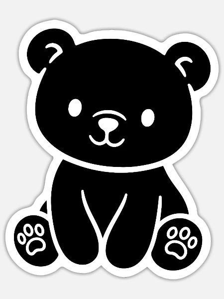 Süßer Teddybär für Babys und Kleinkinder - Sticker Größe S (10 x 10 cm) - Mattweiß