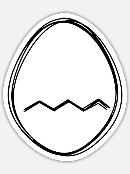 Osterei handgezeichnet - Sticker Größe S (10 x 10 cm) - Mattweiß