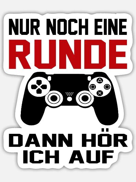 Computerspiele Gamer Konsole Joystick PC Spielen - Sticker Größe S (10 x 10 cm) - Mattweiß
