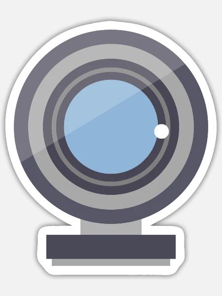 Webcam - Sticker Größe S (10 x 10 cm) - Mattweiß