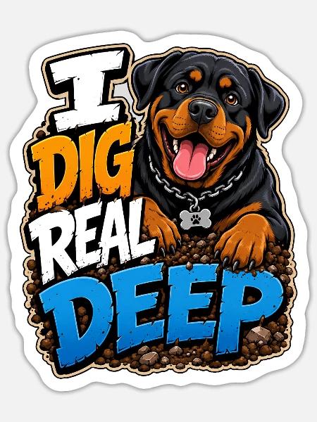 Rottweiler - Sticker Größe S (10 x 10 cm) - Mattweiß