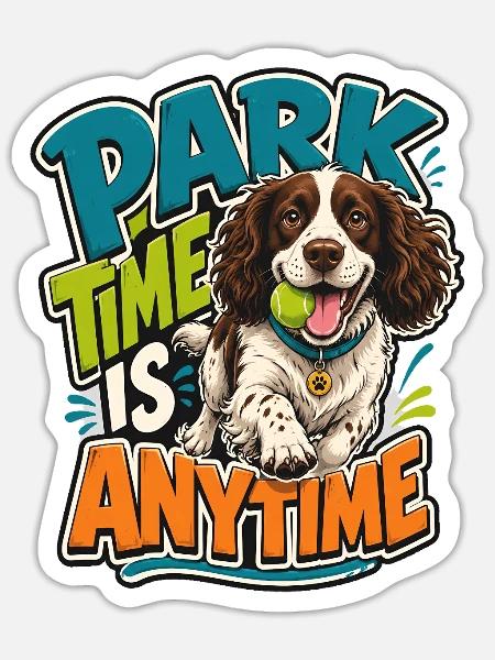 Englischer Springer-Spaniel - Sticker Größe S (10 x 10 cm) - Mattweiß