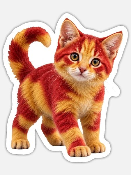 Spanisches Kätzchen - Sticker Größe S (10 x 10 cm) - Mattweiß