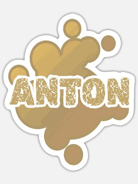 Anton als Babybauch - Sticker Größe S (10 x 10 cm) - Mattweiß