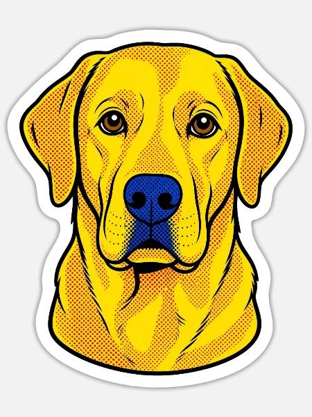 Labrador - Sticker Größe S (10 x 10 cm) - Mattweiß
