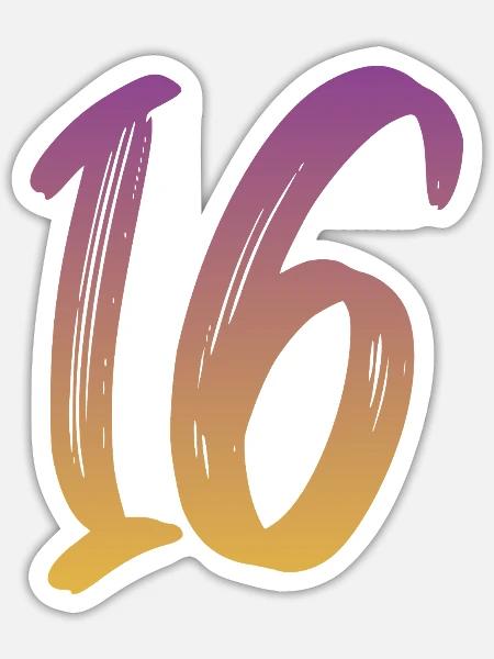 16 - Sticker Größe S (10 x 10 cm) - Mattweiß