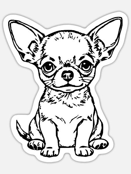 Chihuahua Geschenk Hundeliebhaber - Sticker Größe S (10 x 10 cm) - Mattweiß