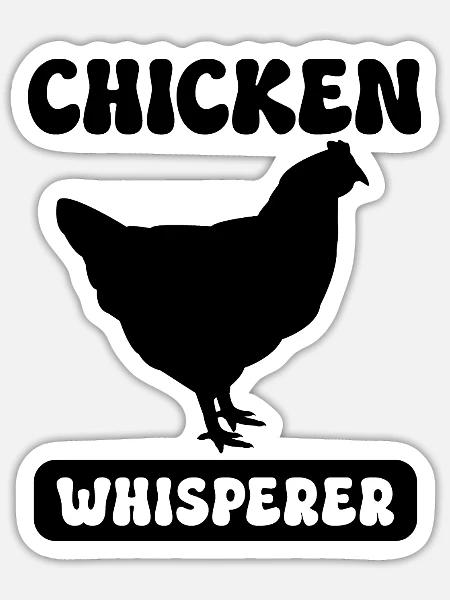 Hühnerflüsterer - Sticker Größe S (10 x 10 cm) - Mattweiß