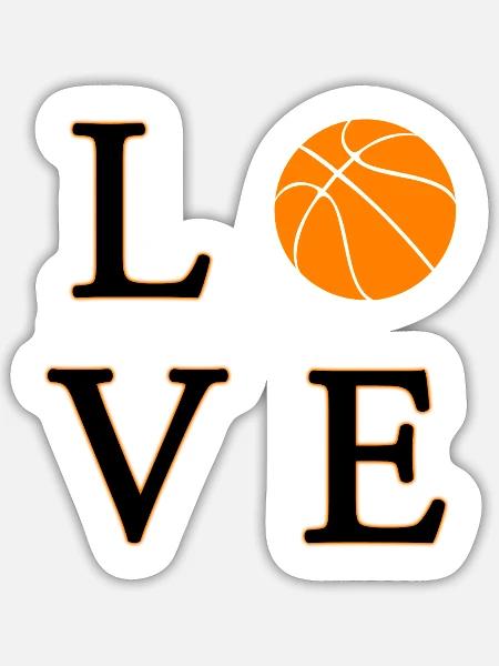 Love Basketball - Sticker Größe S (10 x 10 cm) - Mattweiß