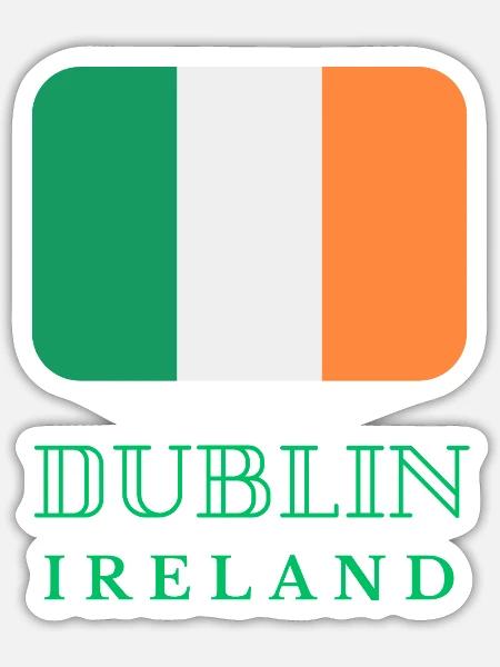 Dublin Flag City Pride - Sticker Größe S (10 x 10 cm) - Mattweiß