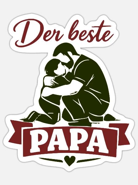 Der beste Papa Umarmung - Sticker Größe S (10 x 10 cm) - Mattweiß