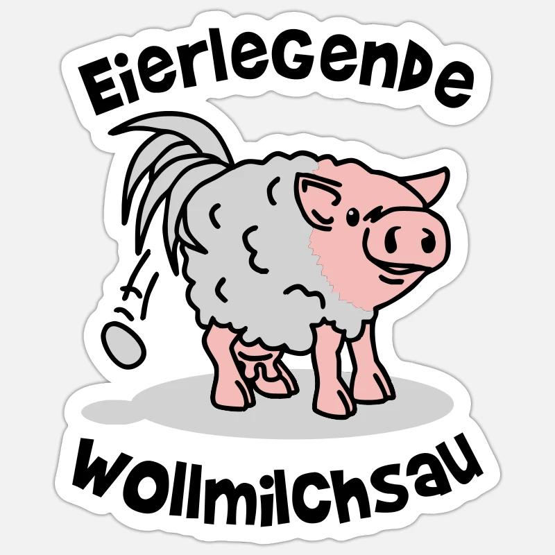 eierlegende wollmilchsau - workaholic - arbeit - Sticker Größe S (10 x 10 cm) - Mattweiß