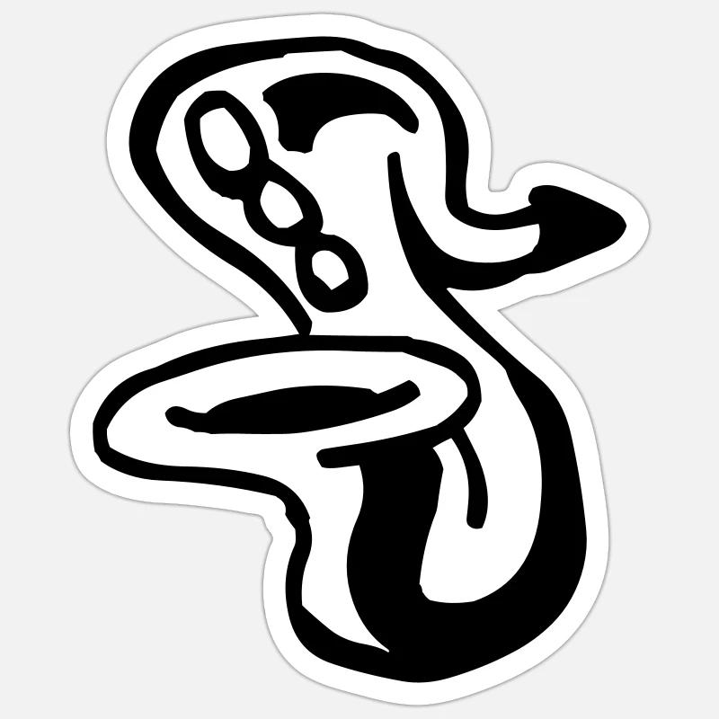 Saxophone - Sticker taille S (10 x 10 cm) - blanc mat
