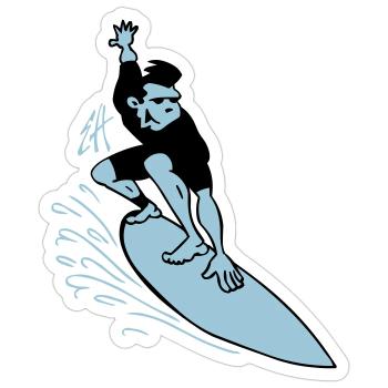 Surfer - Sticker Größe S (10 x 10 cm) - Mattweiß - Vorne