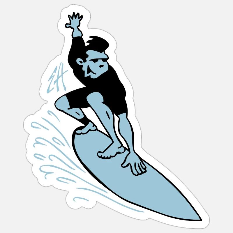 Surf - Sticker taille S (10 x 10 cm) - blanc mat